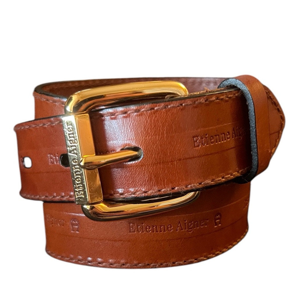 Vintage Etienne Aigner Brown Leather Belt